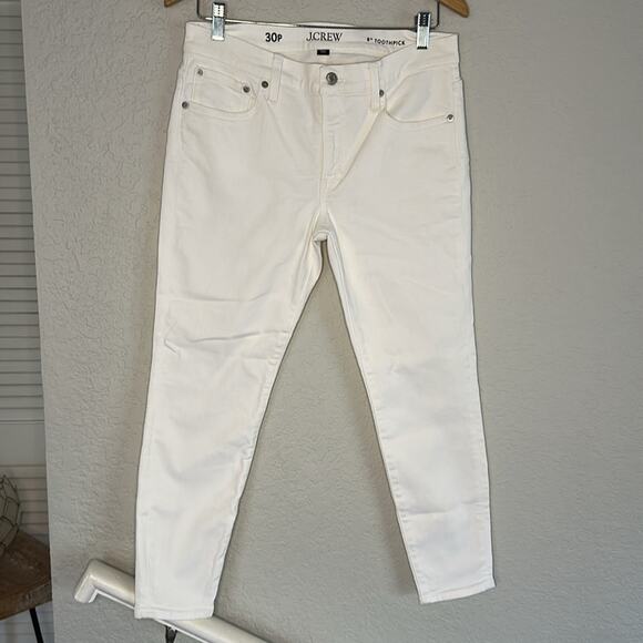 NEW J. Crew 8" Toothpick White Jeans Size 30P Petite BQ314 Minimalist Preppy - Picture 3 of 10